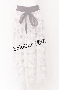 画像1: axes femme / 薔薇柄チュール×レース重ねスカート F キナリ×パープル O-25-04-13-070-AX-SK-OW-OS