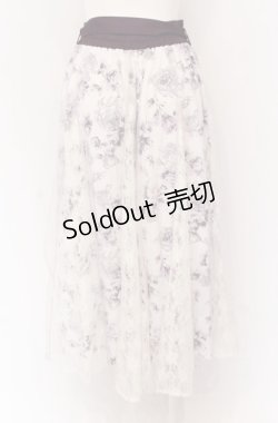 画像3: axes femme / 薔薇柄チュール×レース重ねスカート F キナリ×パープル O-25-04-13-070-AX-SK-OW-OS