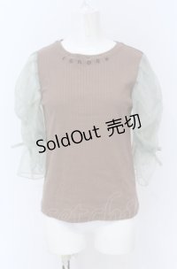 Maison de FLEUR Petite Robe canone / フルーツフィルのキャンディーカットソー M ブラウン O-25-04-13-072-EL-TO-OW-OS
