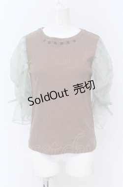 画像1: Maison de FLEUR Petite Robe canone / フルーツフィルのキャンディーカットソー M ブラウン O-25-04-13-072-EL-TO-OW-OS
