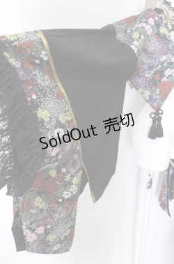 画像3: Qutie Frash / 2025プレミアムセット【華龍】着物カーデ  ブラック O-25-04-13-019-QU-SK-OW-OS