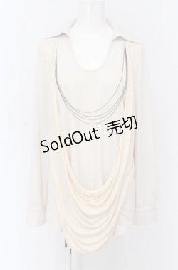 画像1: Rozen Kavalier / シャツレイヤードチェーン付きトップス  アイボリー O-25-04-13-031-OO-TO-IG-OS