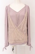 Rozen Kavalier / レースカシュクールレイヤードニット  ラベンダー O-25-04-13-032-OO-TO-IG-OS