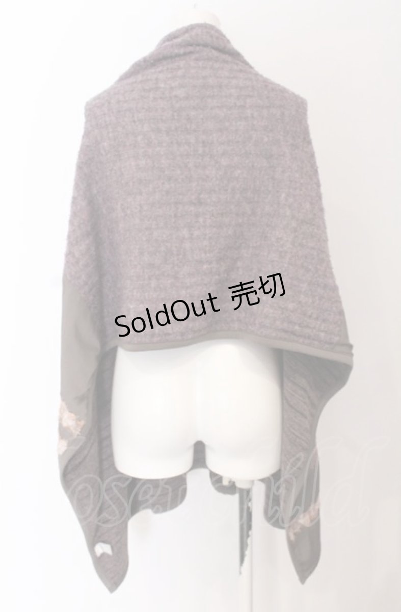 画像3: 【SALE】Rozen Kavalier / 異素材切替ニットポンチョ  グレー系×パープル系 O-25-04-13-033-OO-JA-IG-ZT316 (3)