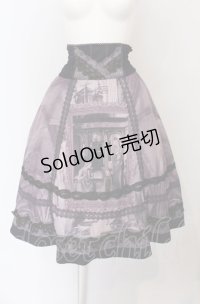 OZZ ANGELO / 絵画プリントシャーリングスカート  パープル O-25-04-13-036-OO-SK-IG-OS