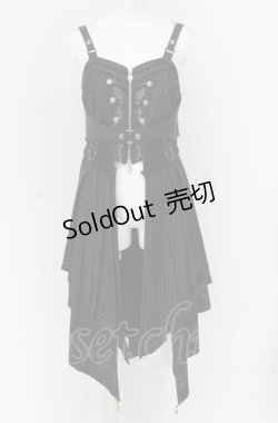 画像1: Ozz oneste / Dark Wizard ベストワンピース  ブラック O-25-04-14-043-OO-OP-OW-ZI