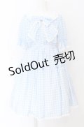 axes femme kawaii / ギンガムチェック柄ワンピース  サックス O-25-04-14-005-AX-OP-IG-OS