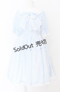 画像1: axes femme kawaii / ギンガムチェック柄ワンピース  サックス O-25-04-14-005-AX-OP-IG-OS
