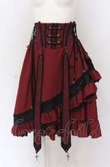 Ozz oneste / Spring Rose Carol アシメスカート  ワイン O-25-04-14-049-OO-SK-OW-OS