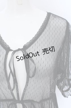 画像2: axes femme POETIQUE / チュールティアードロングカーディガン M クロ O-25-04-14-001-AX-TO-OW-OS