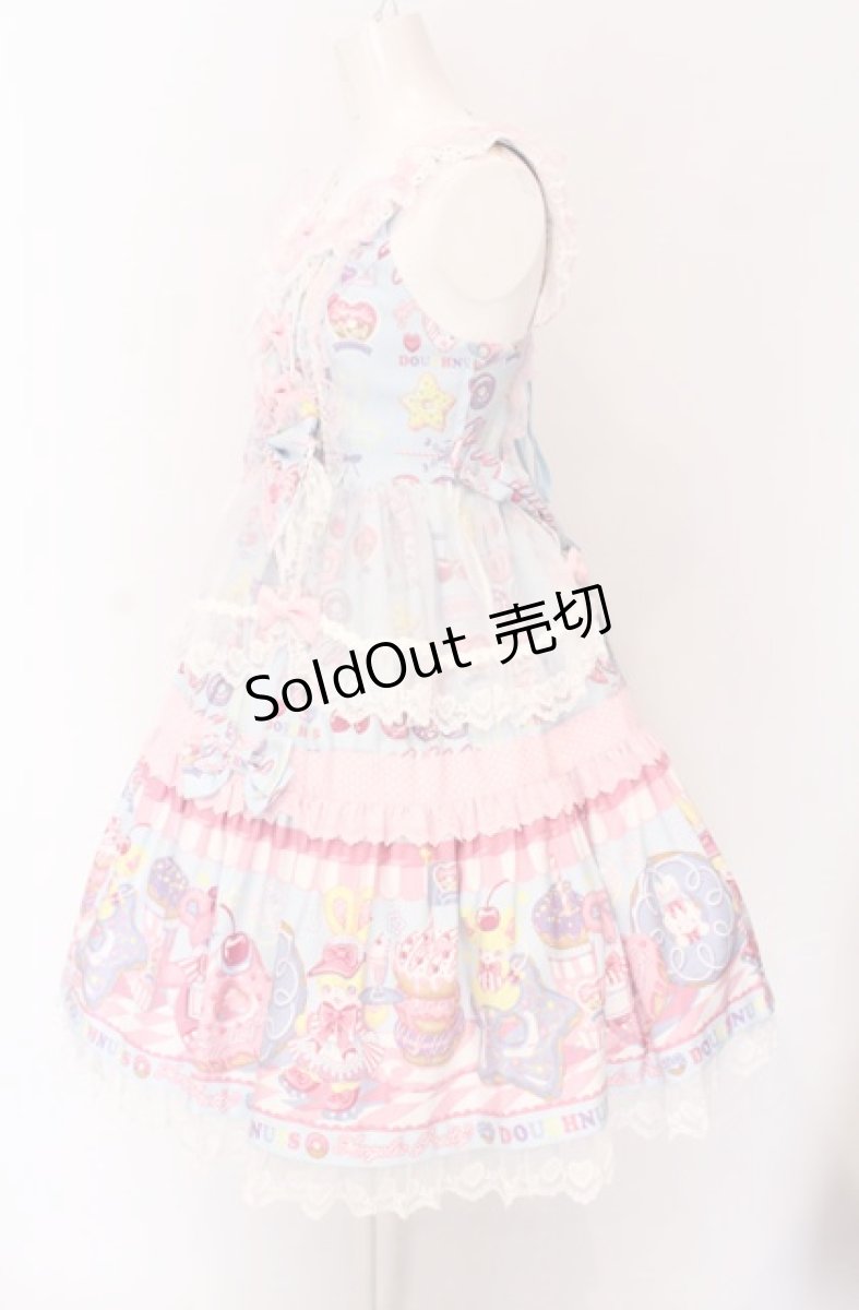 画像4: Angelic Pretty / Toy's Donut Diner エプロンドレスSet ジャンパースカート単品  サックス O-25-04-14-007-AP-OP-OW-OS (4)