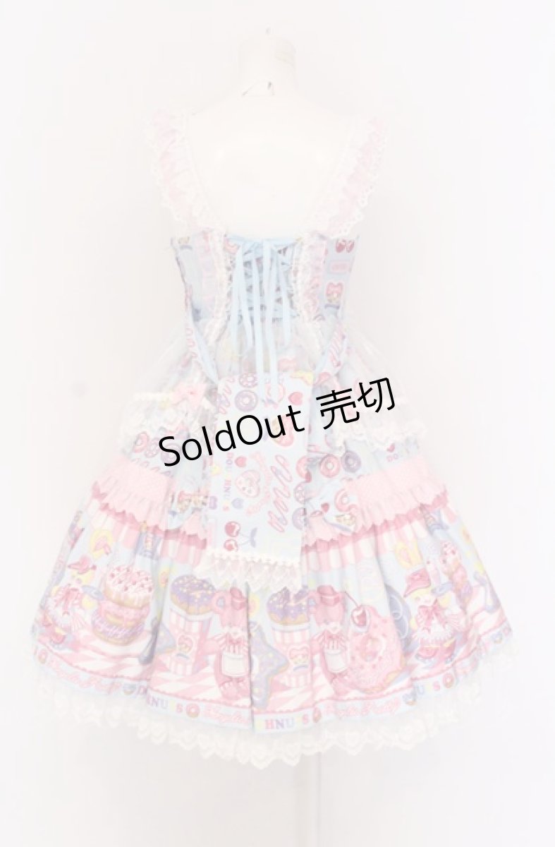 画像5: Angelic Pretty / Toy's Donut Diner エプロンドレスSet ジャンパースカート単品  サックス O-25-04-14-007-AP-OP-OW-OS (5)