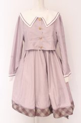 Amavel / Check Ribbon Setup風セーラーワンピース F ラベンダー O-25-04-14-010-CA-OP-OW-OS