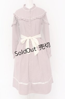 画像1: axes femme / プチフリルロングワンピース F ピンク O-25-04-14-012-AX-OP-OW-OS