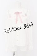 Amavel / Fluffy Jewels Bunnyうさみみブラウス  シロ×ピンク O-25-04-14-015-CA-BL-IG-OS