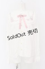 Amavel / Fluffy Jewels Bunnyうさみみブラウス  シロ×ピンク O-25-04-14-015-CA-BL-IG-OS