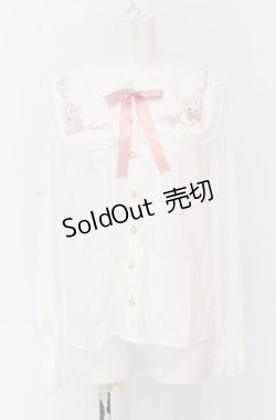 画像1: Amavel / Fluffy Jewels Bunnyうさみみブラウス  シロ×ピンク O-25-04-14-015-CA-BL-IG-OS