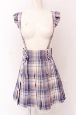 画像1: Secret Honey / レースアッププリーツ吊りスカート  ラベンダー O-25-04-14-018-CA-SK-OW-OS