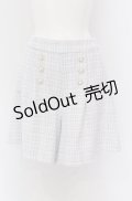 axes femme POETIQUE / 連釦モールツィードキュロット M サックス O-25-04-14-028-AX-PA-OW-OS
