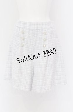 画像1: axes femme POETIQUE / 連釦モールツィードキュロット M サックス O-25-04-14-028-AX-PA-OW-OS