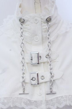 画像2: Jamie エーエヌケー / チェーンクロップドブラウス M シロ O-25-04-14-032-LO-BL-OW-OS