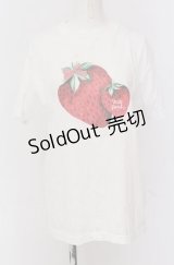 NilePerch / いちごTシャツ  シロ×アカ O-25-04-14-033-LO-TO-OW-OS