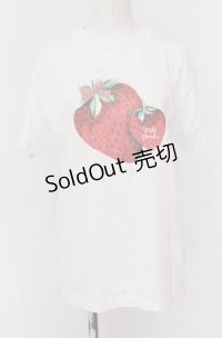 NilePerch / いちごTシャツ  シロ×アカ O-25-04-14-033-LO-TO-OW-OS