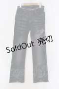 gouk / 龍プリントデニムパンツ  インディゴ×裏地和柄パープル O-25-04-15-001-GO-PA-IG-OS