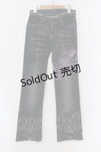 gouk / 龍プリントデニムパンツ  インディゴ×裏地和柄パープル O-25-04-15-001-GO-PA-IG-OS