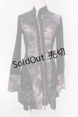 Ozz Croce / 異素材ジップワンピース  ブラック×パープル O-25-04-15-026-OO-OP-IG-OS