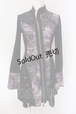 画像1: Ozz Croce / 異素材ジップワンピース  ブラック×パープル O-25-04-15-026-OO-OP-IG-OS