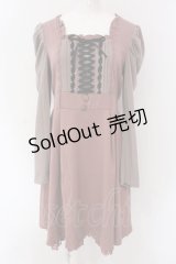 axes femme / ジャンドレレイヤードワンピース M ピンクベージュ×ベージュ O-25-04-15-029-AX-OP-IG-OS