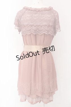 画像3: axes femme / レースケープ風Aラインドレス M ピンク O-25-04-15-032-AX-OP-IG-OS