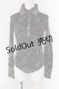 Ozz Croce / 薔薇柄起毛ブラウス  ブラック×グレー系 O-25-04-15-035-OO-BL-IG-OS