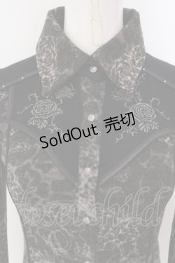 画像2: Ozz Croce / 薔薇柄起毛ブラウス  ブラック×グレー系 O-25-04-15-035-OO-BL-IG-OS