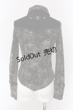 画像4: Ozz Croce / 薔薇柄起毛ブラウス  ブラック×グレー系 O-25-04-15-035-OO-BL-IG-OS