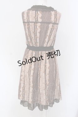 画像3: axes femme / レースプリントボウタイワンピース M ピンクベージュ O-25-04-15-037-AX-OP-IG-OS