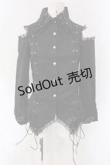 ACDC RAG / レースアップ肩あきブラウス  ブラック O-25-04-15-038-PU-BL-IG-OS