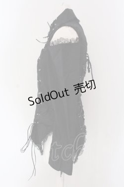 画像3: ACDC RAG / レースアップ肩あきブラウス  ブラック O-25-04-15-038-PU-BL-IG-OS