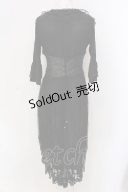 画像4: Qutie Frash / 異素材レース半袖カーディガン  ブラック O-25-04-15-040-QU-TO-IG-OS