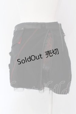 画像3: Ozz Croce / チェーン付レイヤードスカート  レッド×ブラック O-25-04-15-042-OO-SK-IG-OS