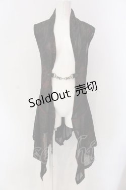 画像1: Ozz Croce / ネットプリントジレ  ブラック×レッド O-25-04-15-043-OO-TO-IG-OS