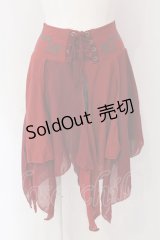 Ozz Croce / 刺繍ランダムスカート  レッド×ブラック O-25-04-15-044-OO-SK-IG-OS