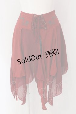 画像1: Ozz Croce / 刺繍ランダムスカート  レッド×ブラック O-25-04-15-044-OO-SK-IG-OS