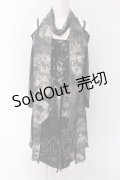 Ozz Croce / ストール付きレースアップオフショルワンピース  グレー×ブラック O-25-04-15-045-OO-OP-IG-OS