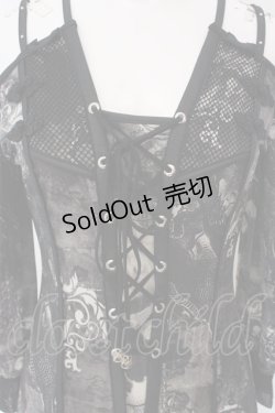 画像3: Ozz Croce / ストール付きレースアップオフショルワンピース  グレー×ブラック O-25-04-15-045-OO-OP-IG-OS