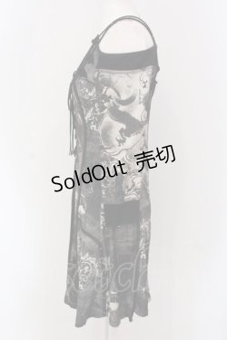 画像4: Ozz Croce / ストール付きレースアップオフショルワンピース  グレー×ブラック O-25-04-15-045-OO-OP-IG-OS