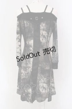 画像5: Ozz Croce / ストール付きレースアップオフショルワンピース  グレー×ブラック O-25-04-15-045-OO-OP-IG-OS