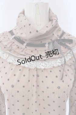 画像2: axes femme / はしごリボンドットハイネックカットソー  ピンクベージュ O-25-04-15-047-AX-TO-IG-OS