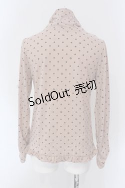 画像3: axes femme / はしごリボンドットハイネックカットソー  ピンクベージュ O-25-04-15-047-AX-TO-IG-OS